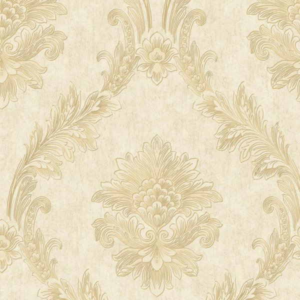 York Wallcoverings Antonia Vella Mixed Metals Damask Wallpaper Wayfair